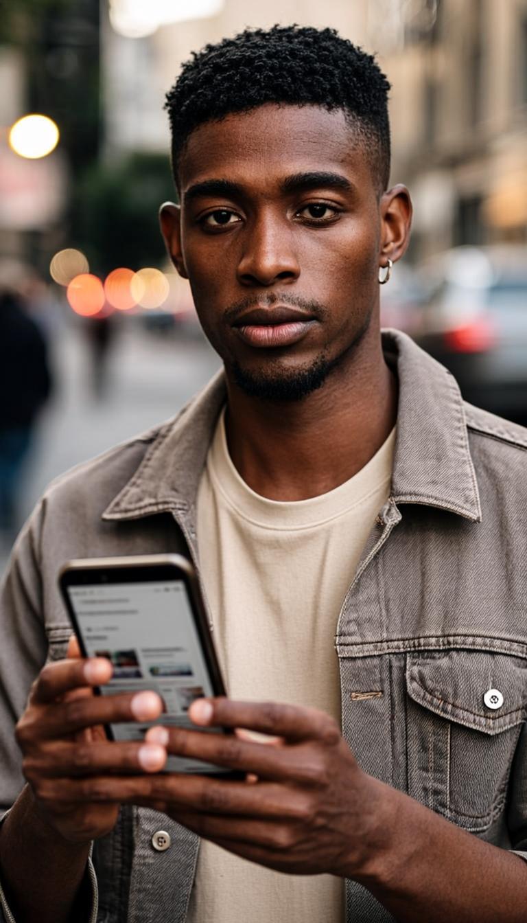 Influenceur avec smartphone